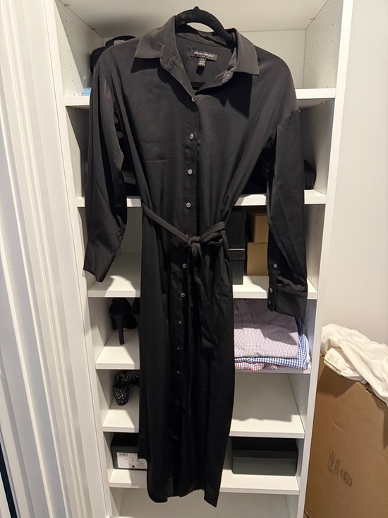 Banana Republic Dresses & Skirts - Banana Republic Black Long Shirt Dress with Waist Tie
